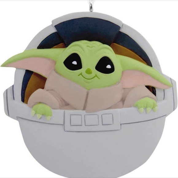HALLMARK STAR WARS: THE MANDALORIAN GROGU IN HOVERING PRAM ORNAMENT - Picture 2 of 4